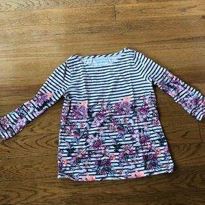 Crewcuts striped mid sleeve shirt w/ flowers